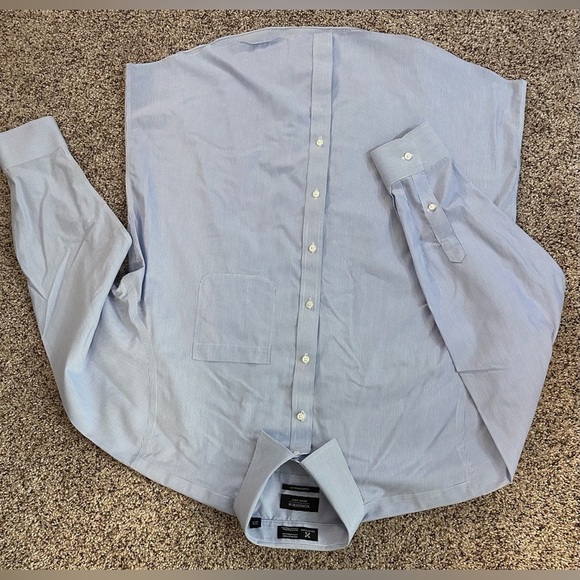 Nordstrom Men's Shop Smartcare Traditional Fit Dress Shirt - Blue Striped - Picture 9 of 11